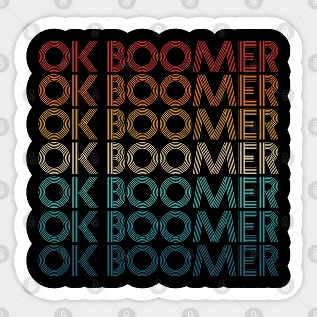 Ok Boomer Vintage Sticker by DetourShirts